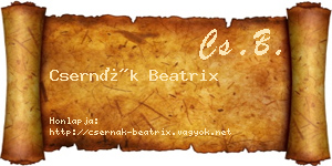 Csernák Beatrix névjegykártya