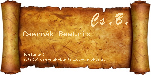 Csernák Beatrix névjegykártya
