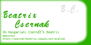 beatrix csernak business card